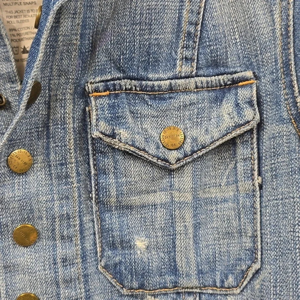Current Elliott Kids The Snap Jacket Wishing‎ Well Destroy Denim Blue 4002-0001
